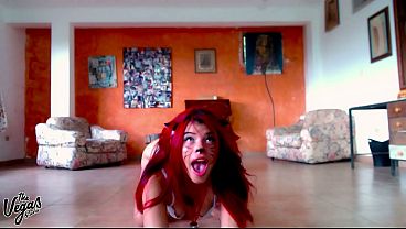 Petite Latina babe with cat ears gets her throat fucked and face spanked