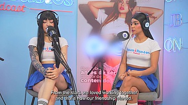 Latina lesbians in heat kiss like animals and cum trembling with pleasure.