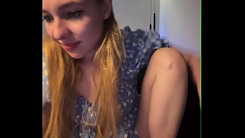 Blond girl playing in the doggystyle