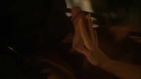 Blonde babe deepthroats his hard cock