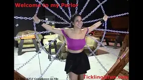 Chained Ticklish Kimmy Lee Teased by Dominant in Studio