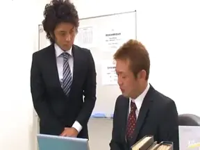 Yuu Kawakami Craves Cock from Two Hot Office Dudes Intensely