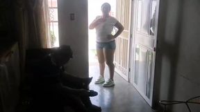 I look for my neighbor to help me and end up seducing him to fuck me hard with his big cock.