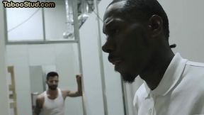 Handsome Studs Explore Taboo Interracial 3some With Bareback Action & Rimming Delights