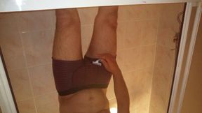 shaving time in the bathroom and then enjoying the masturbation teen lives his life