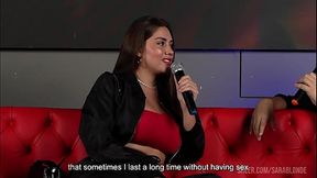 I screw a fan during a live interview with my husband and the crowd watching