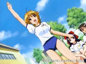 Drenched in cum - Anime teen gets fucked hard
