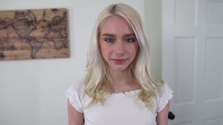 Petite teen in a white skirt teases her bro a bunch