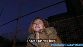 ”Redhead Babe's Car Sex for Cash”