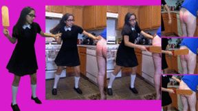 Bitchy wife eRica beats her husband’s ass because he forgot to buy the coffee creamer