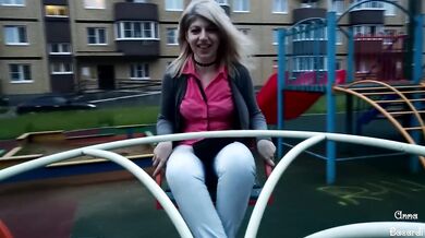 walk around the city with a vibrator on the remote control