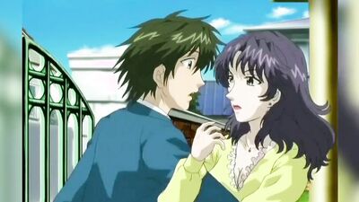 Mature anime babe gives a hard pounding and a messy facial to a big dick