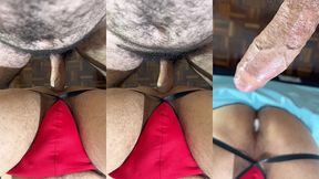 breeding his asshole and watching my cum dripping