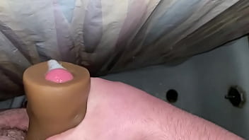 Cum with a toy pussy