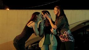 annabelle lee, karlie montana and samantha ryan have an outdoor lesbian tro