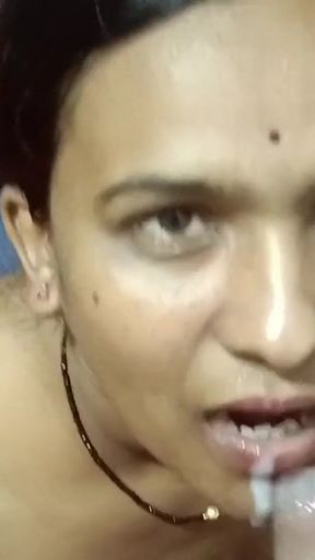 Thrilling moment from &quot;Cum in mouth in bathroom full nude enjoying romantic homemade bathroom blowjob&quot;