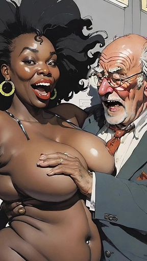 Elite Cuckold Club: Mistress Ebony BBW Fulfilling the Dreams of Old Rich Cuckolds. Cartoon Visual Novel