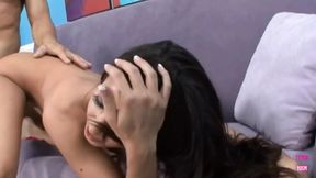 Slutty Brunette Loves to Talk Dirty to a Guy While He Fills Her Pussy