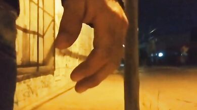 Public handjob climax street sex with big dick cum inside pussy