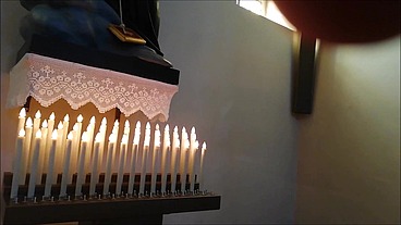 Hardcore blasphemy in a church with a priest