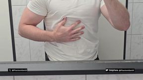 Horny Gym Guy Strokes in the Toilet and Shoots a Thick Load