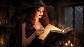 spells and sex - sexy witch in black mini meets blonde in forest, lesbian play & magical fuck ai generated