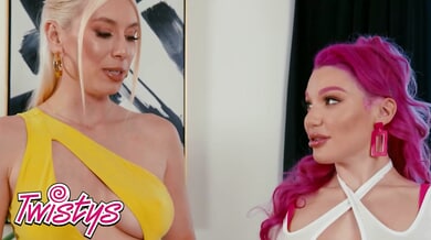 Lily Lou and Kay Lovely explore each other with dual dildos and teasing fingers