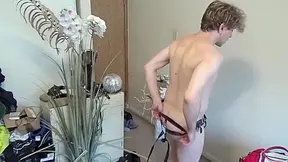 Sex Shop Cashier & Owner Sells Leather Right Off His Cock!