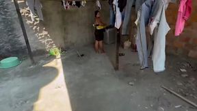 I Help My Neighbor With Her Laundry And That Slut Ends Up Jerkin My Cock