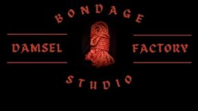 Mindy chair tied in her leather skirt for valentines day