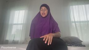 Sexy woman in hijab farting