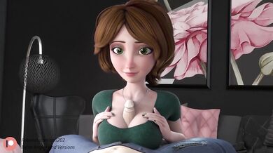 Step Aunt Cass Gushes As Big Tits Titfuck PoV