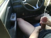 My Biggest Cumshot Ever in Walmart Parking Lot- Risky Masturbation in Public