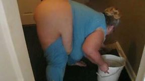 Watch my shameless wife cleaning the house half naked