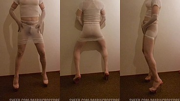 cock teasinthrough white nylonfetish pan5y and miniskirt
