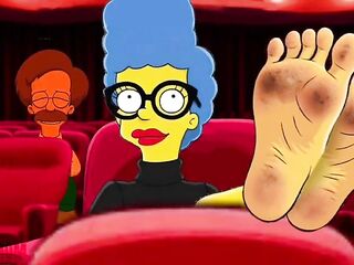 The Bawdy Wrinkled Soles Of Marge Simpson's Feet. Tarantino Parody