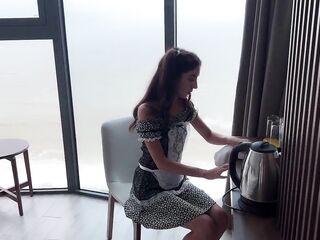 Freeze Time Stop with Maid Hotel Room Service Biggest Creampie