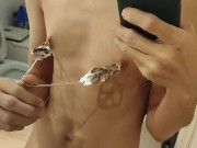 Japanese clamps close up (sexting)