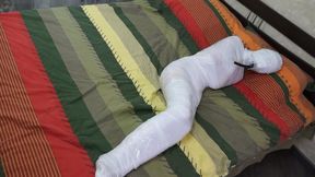 White stretch film for bondage and inflatable gag