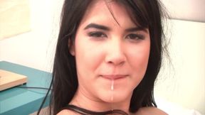 Horny Brunette Sandy Lets Herself Be Fucked by the Unknown!