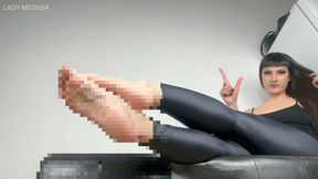 A fucking loser will never deserve to touch my feet - pixel porn version, foot humiliation