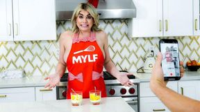 Kitchen fuck in the cowgirl pose with a gorgeous blonde Addyson James