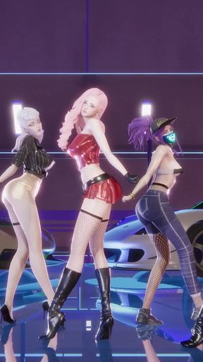 Key moment from &quot;MMD BlackPink - Shut Down Ahri Seraphine Kaisa Evelynn Sexy Kpop Dance League of Legends KDA&quot;