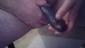 Big Brown Cock Sleeve Handjob Masturbation Cum a big Nut