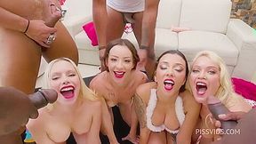 Xxx Mas Orgy 2024 - Hardcore Christmas Gangbang With Top Latin Models (anal,dp And Pee Drinking)