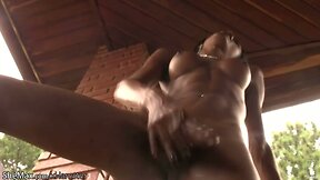 Exotic Ebony Shemale Kawanna Jerks Her Mega Cock!