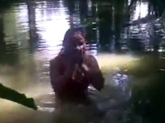 bangla girl rina bathing in pond