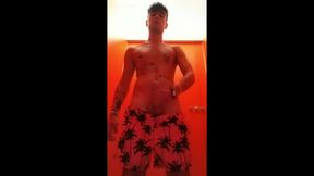 Slow Motion Amateur Vid Jerk off at a Waterpark Toilet - Bonus at the End: Sound of Dropping Cum