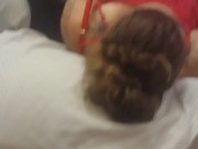 Pervert dick flashing while girl watches with her skirt up