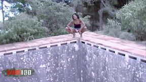 Shania Shania Strip Near an Old Abandoned Swimming Pool